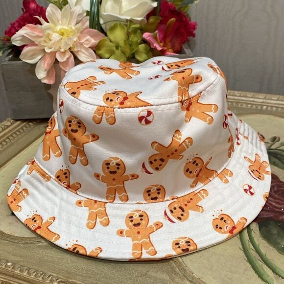David and Young Gingerbread Man Bucket Hat Festive Holidays Christmas One Size - Picture 6 of 10